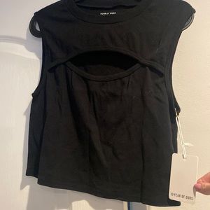 Year of ours black cut out muscle tee size medium